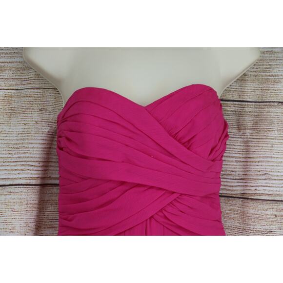 Davids Bridal Womens Size 8 Strapless Formal Mini Prom Dress Fuchsia Pink - Picture 2 of 8